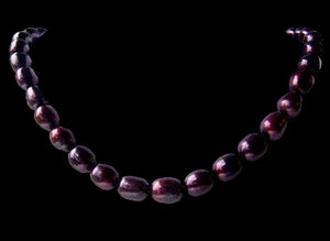 Stunning 9 to 11mm Black Cherry Pearl Strand 106985B