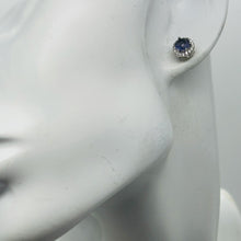 Load image into Gallery viewer, February Birthstone 5mm Purple Created Amethyst Sterling Silver Stud Earrings
