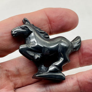 Hand-Carved Galloping Horse | 1 5/8" Tall | Black | 1 Pony |