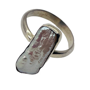 Biwa Pearl Sterling Silver Ring | Size 10 | Lavender Pink White | 1 Ring |