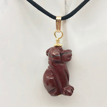Load image into Gallery viewer, Red Jasper Dog Pendant Necklace | Semi Precious Stone Jewelry | 14k Pendant |
