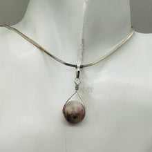 Load image into Gallery viewer, Pink Peruvian Opal Matte Finish Spinner Pendant | Pink, Black | 1 1/4" Long |
