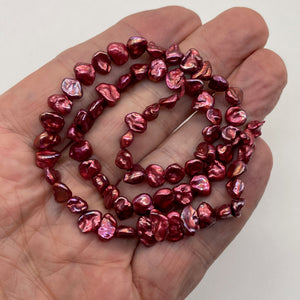 Warm Copper 8x7x5 to 9x6x6mm Keishi Pearl Strand 108087