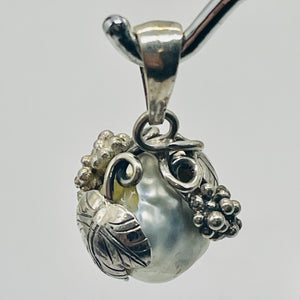 South Sea Pearl Sterling Silver Teardrop Pendant | 1" Long | Silver Gray | 1 |