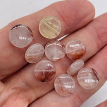 Load image into Gallery viewer, 9 Natural Quartz Orange&#39; 12x4mm Coin Beads 9337
