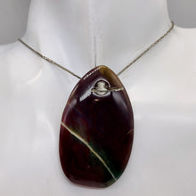 Load image into Gallery viewer, Hand Carved Bloodstone Agate Pendant Bead | 54x33x6mm| Green Red | Oval | 1 Bead
