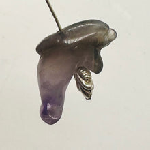 Load image into Gallery viewer, Jumping! 2 Carved Amethyst Dolphin Animal Beads
