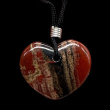 Load image into Gallery viewer, Brecciated Jasper Heart Pendant Necklace | 1&quot; Long | Red, Pink | 1 Pendant |
