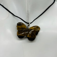 Load image into Gallery viewer, Tiger Eye Stone Butterfly Pendant | 1&quot; Long | Bronze | 1 Pendant Necklace |
