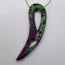 Load image into Gallery viewer, Ruby Zoisite Comma Pendant Bead | 94x28x6mm | Green Red | 1 Pendant Bead |
