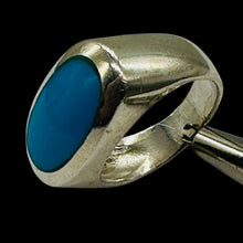 Load image into Gallery viewer, Turquoise Sterling Silver with Oval Stone Ring | Size 7 | Blue, Silver | 1 Ring|
