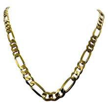 Load image into Gallery viewer, Italian 18K Gold Vermeil Figaro Chain Necklace 7mm 24" Sterling Silver 36g

