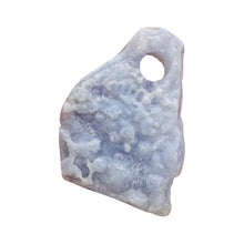 Load image into Gallery viewer, Druzy Blue Chalcedony Design Pendant Bead | 120cts | 47x34x10mm | 1 Bead |
