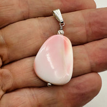 Load image into Gallery viewer, Conch Shell Pear Shaped Sterling Silver Pendant | 1 3/4" Long | Pink White |
