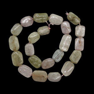 Kunzite 68G Flat Nugget Bead Strand | 23x12x7 to 17x12x6mm | Pink, Green, Clear|