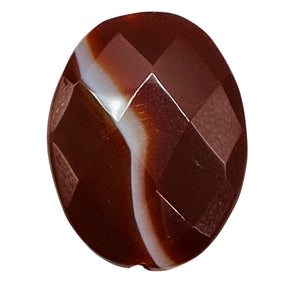 Faceted Red Orange Sardonyx 30x22mm Pendant Bead 6767