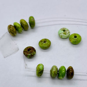 Gaspeite High Grade 5mm Rondelle Beads | 5mm | Green Brown | 4 Beads |