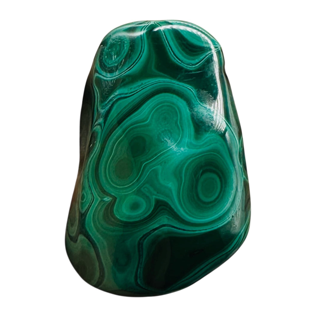Malachite 58g Polished Gemstone FreeForm WorryStone|55x37x9mm Green| 1 Specimen|