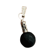 Load image into Gallery viewer, Black Stone Africa Sterling Silver Pendant Matte Black Handmade USA 1 Inch
