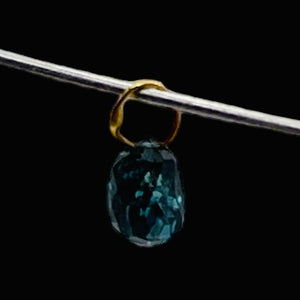 Diamond 14K .30ct Briolette | 4x2.75x2mm | Blue | 1 Pendant Bead |