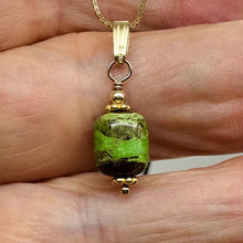 Load image into Gallery viewer, Gaspeite AAA 14K Gold Filled Pendant | 3/4&quot; Long | Green, Brown |
