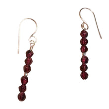 Load image into Gallery viewer, Sparkling Red Garnet &amp; 925 Sterling Silver Dangle Earrings | 1 1/2"Long |
