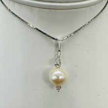 Load image into Gallery viewer, Fresh Water Pearl Large, Near Round Sterling Silver Drop Pendant | 1&quot; Long |
