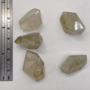 Rutilated Quartz Faceted Nugget Beads| 30x20 to 21x13mm | Clear, White| 5 Beads|