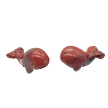 Load image into Gallery viewer, Carved One Animal Brecciated Jasper Whale Beads | 21x11x9mm | Red, Grey
