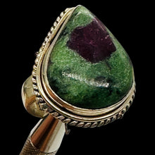 Load image into Gallery viewer, Pink Green Ruby Zoisite Gemstone Designer Sterling Silver Ring Size 6
