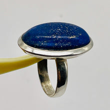 Load image into Gallery viewer, Gemstone Oval Lapis Lazuli Sterling Silver Ring | Size 8 | Blue Silver | 1 Ring|
