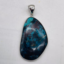 Load image into Gallery viewer, Chrysocolla Sterling Silver Oval Pendant| 2 1/2" Long | Blue, Green | 1 Pendant|

