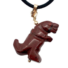 Load image into Gallery viewer, Red Jasper T- Rex Pendant Necklace|Semi Precious Stone Jewelry| 14k gf Pendant |
