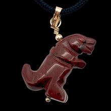 Load image into Gallery viewer, Red Jasper T- Rex Pendant Necklace|Semi Precious Stone Jewelry| 14k gf Pendant |
