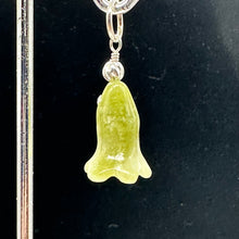 Load image into Gallery viewer, Jade Lily Flower Sterling Silver Pendant | Green | 1&quot; Long |
