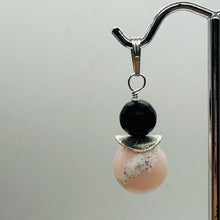 Load image into Gallery viewer, Black Stone Africa Pink Peruvian Opal Sterling Silver Pendant Handmade USA
