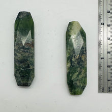 Load image into Gallery viewer, Green Isles Jade Faceted Art Cut Pendant Beads | 49x14x7mm | 2 Beads |
