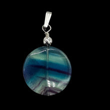 Load image into Gallery viewer, Fluorite Aurora Borealis Sterling Silver Pendant | 1 1/2&quot; Long | Blue/Purple |
