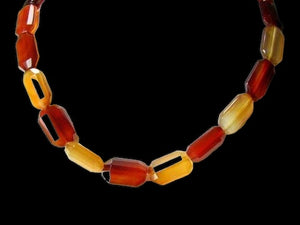 Premium! Faceted Natural Carnelian Agate 12x18mm Rectangular Bead Strand 110600