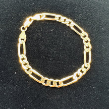 Load image into Gallery viewer, Handmade Italian 18K Gold Vermeil Figaro Chain Bracelet | 7mm | 8" | 12g |

