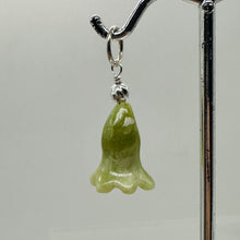 Load image into Gallery viewer, Jade Lily Flower Sterling Silver Pendant | Green | 1&quot; Long |
