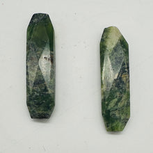 Load image into Gallery viewer, Green Isles Jade Faceted Art Cut Pendant Beads | 49x14x7mm | 2 Beads |
