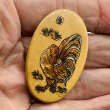 Load image into Gallery viewer, Chinese Year of the Rooster Pendant Bead | 1 Pendant Bead | 2" Long | Tan, Brown
