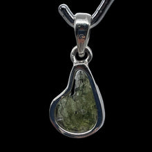 Load image into Gallery viewer, Moldavite 10.99ct Sterling Silver Teardrop Pendant | 1&quot; Long | Green | 1 Pendant
