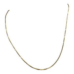 Box Chain Necklace Vermeil over Sterling Silver | 24" Long | Gold | 1 Necklace |