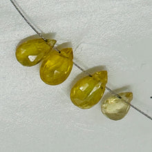 Load image into Gallery viewer, Sapphire AAA Faceted 1.9cts Parcel Briolette Beads | 6x4 to 5x4mm | Yellow | 4 |
