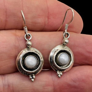 Fresh Water Pearl Sterling Silver Earrings | 1 1/4" Long | White | 1 Pair |