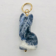 Load image into Gallery viewer, Kitty Cat Sodalite Pendant Necklace|Semi Precious Stone Jewelry|14k Pendant|
