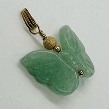 Load image into Gallery viewer, Flutter Carved Aventurine Butterfly 14Kgf Pendant | 1 1/4&quot; Long | Green |
