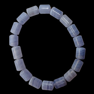 Blue Lace Agate 7" Strand Tube Beads| 10x7mm | Blue | 18 Beads |
